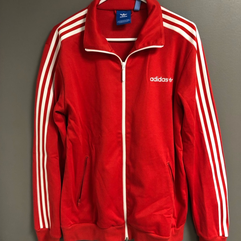 Adidas red zip up.